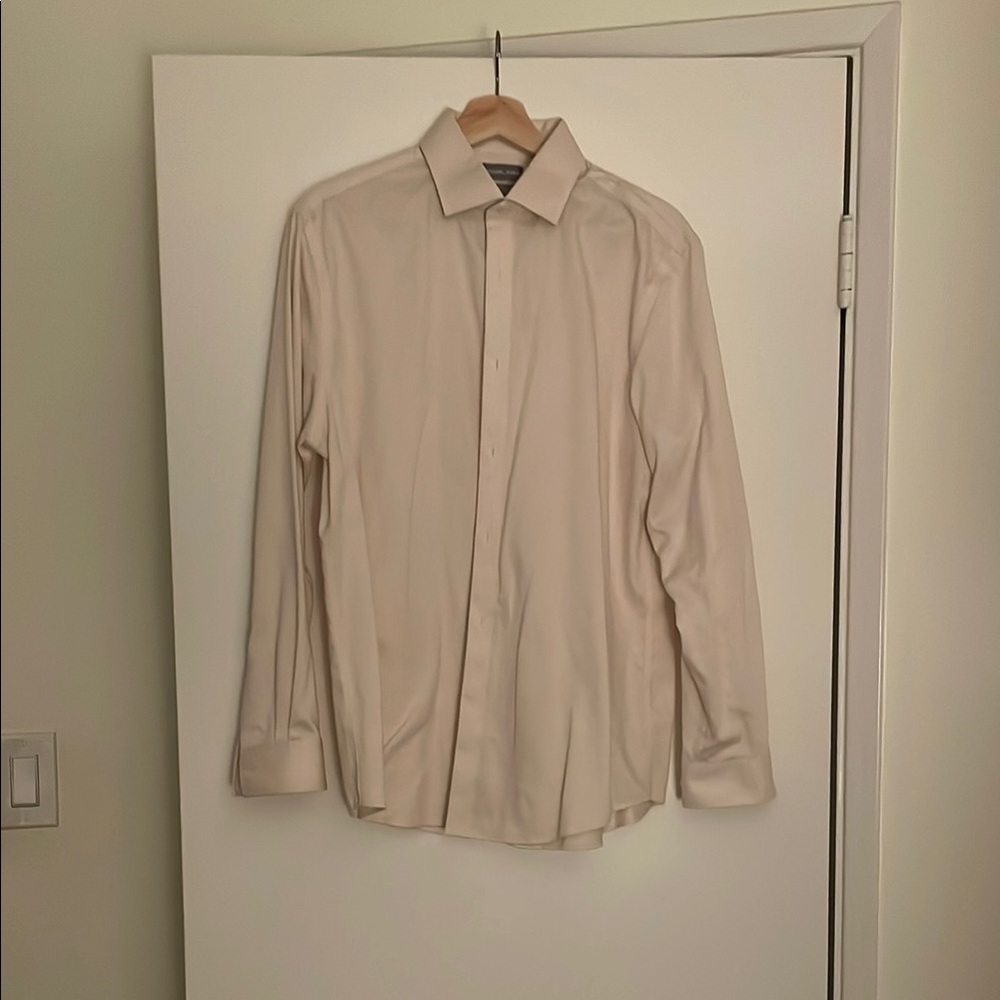 Michael Kors Cream Dress Shirt Long Sleeve Button-Down